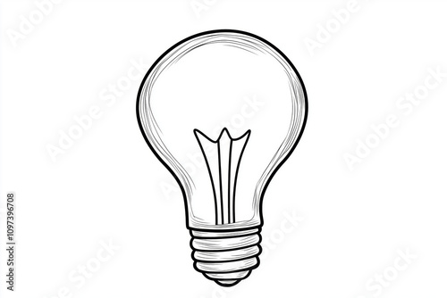 Light bulb drawn in black outline on a plain white background