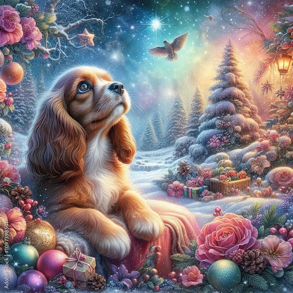 Obraz premium Cocker Spaniel im Winter