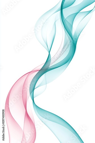 Soft and Flowing Abstract Design with Gradient Colors in Turquoise and Pink for Creative Backgrounds
