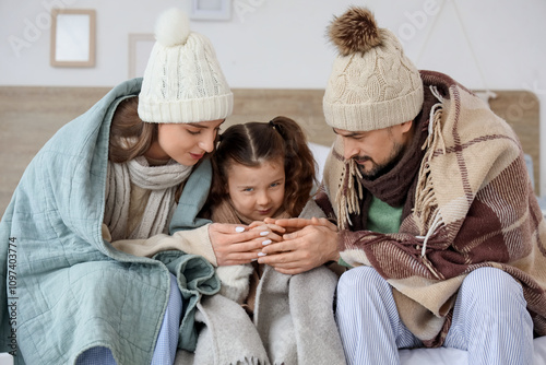 Frozen family with plaids a...