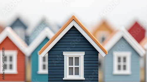 Tiny Houses, Big Dreams: A captivating image of miniature houses, showcasing a range of colors and styles, symbolizing aspirations for homeownership, community, and the pursuit of a cozy life. 