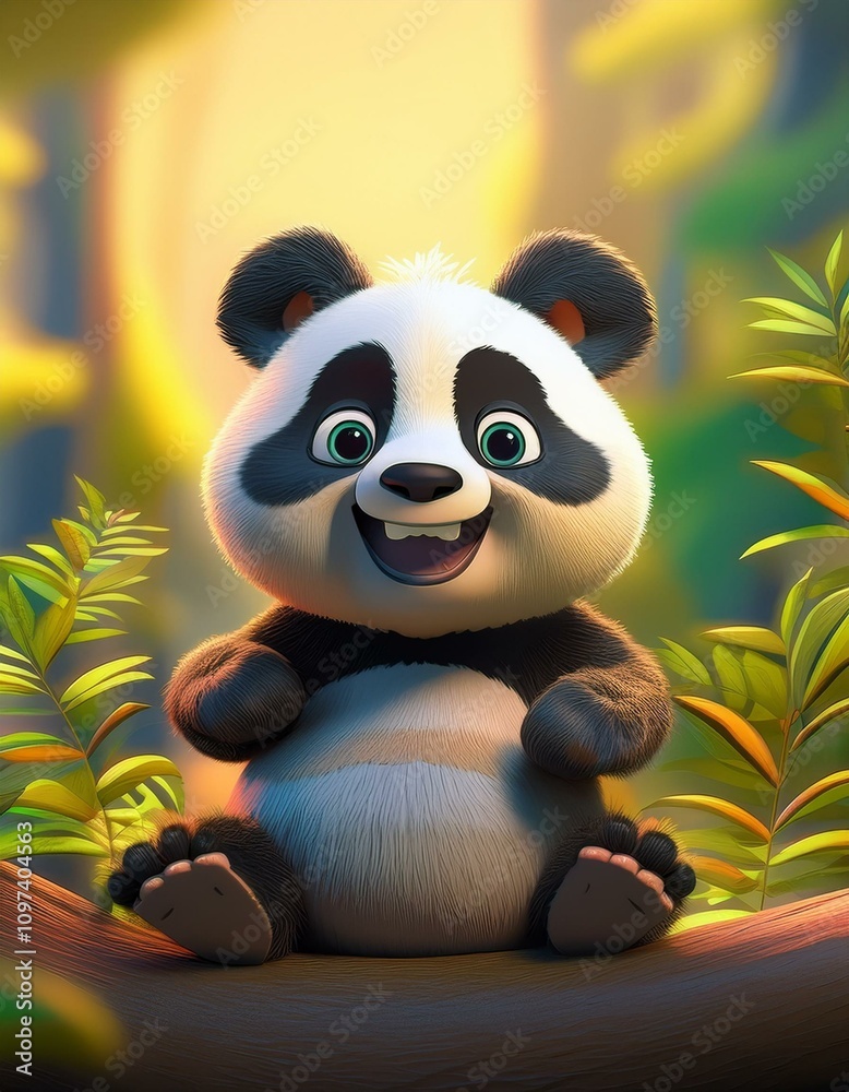 panda bear with bamboo panda bear with bamboo