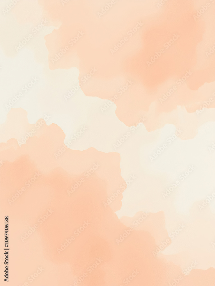 Peach watercolor painting with soft brush strokes and abstract design, brush strokes, design Peach watercolor painting with soft brush strokes and abstract design, brush strokes, design