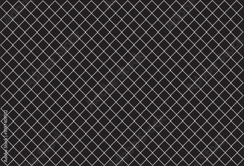 Geometric pattern of black diamonds on a white background. Seamless in one direction. Option with a short fade out.