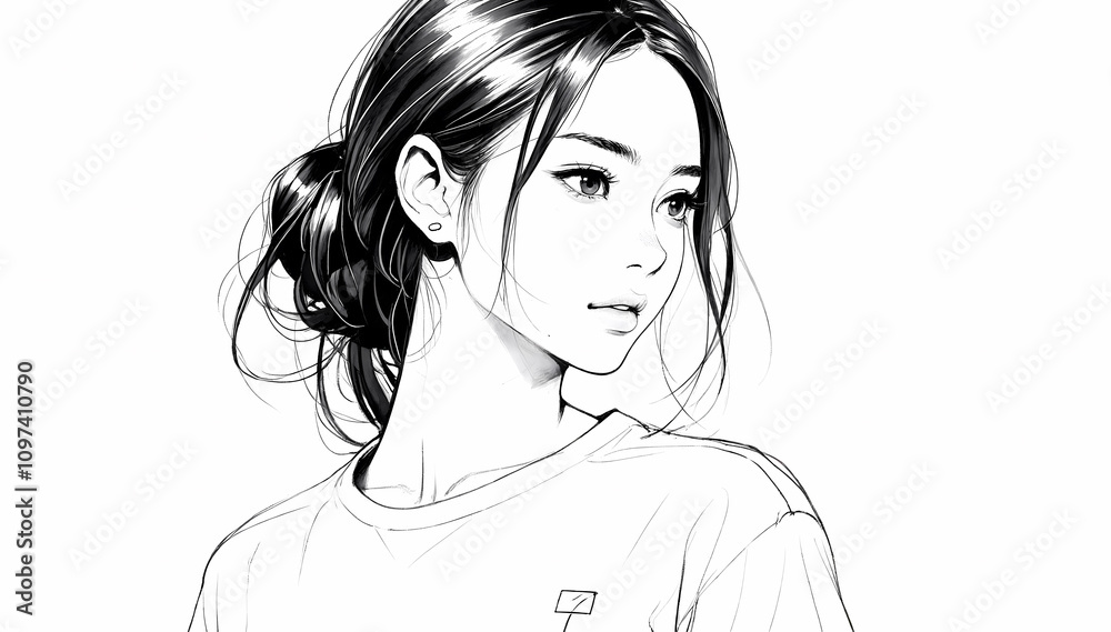 Beautiful Detailed Portrait of Girl with Soft Shading in Pencil Beautiful Detailed Portrait of Girl with Soft Shading in Pencil