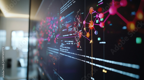 close up shot of a high tech computer screen