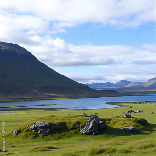 Iceland, Islandia.  Namaskrad, area geotermal en la zona del Lago Myvatn, en  el norte de Islandia photo