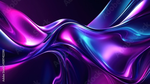 Abstract Purple And Blue Liquid Wave Forms