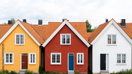 Wallpaper Mural Colorful Houses in a Row  Torontodigital.ca