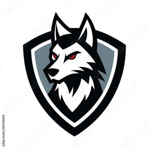 A bold wolf mascot inside a sleek shield, symbolizing strength, protection, and loyalty. Perfect for a team or brand, this logo blends fierce energy with timeless design.