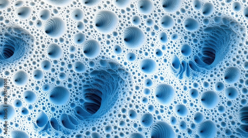 Abstract Blue Surface With Numerous Holes And Cavities Abstract Blue Surface With Numerous Holes And Cavities