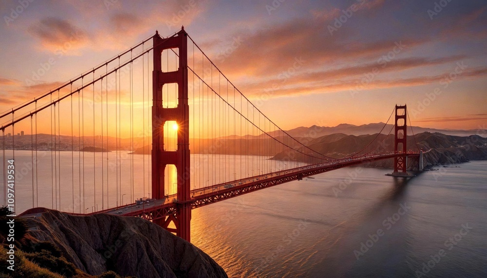 Fototapeta premium Golden Gate Bridge Sunset