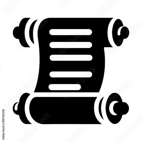 Roll paper black silhouette vector icon design