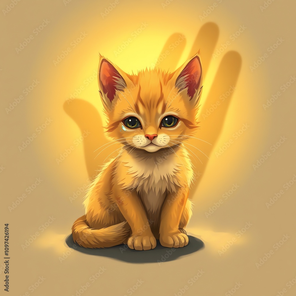 Obraz premium Illuminated kitten portrait