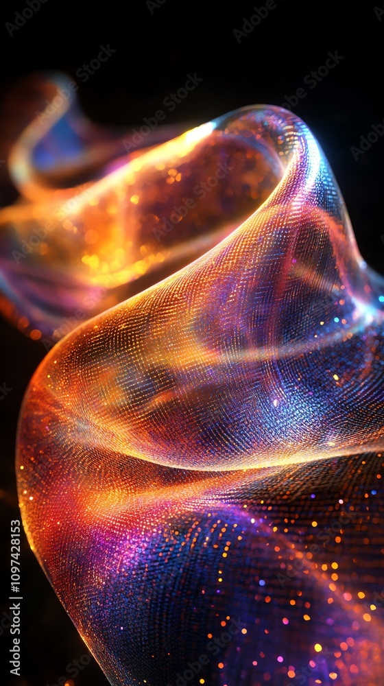 Fototapeta premium A vibrant swirl of light and color, resembling flowing energy or abstract waves.