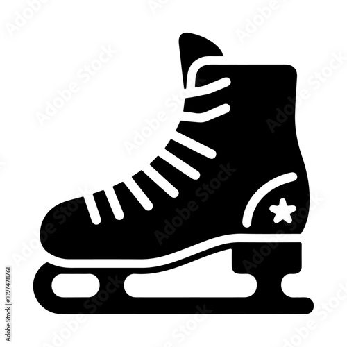 Black silhouette ice skate vector icon design