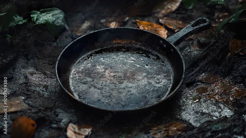 A Rustic Still Life: An Old, Weathered Cast Iron Pan A Rustic Still Life: An Old, Weathered Cast Iron Pan