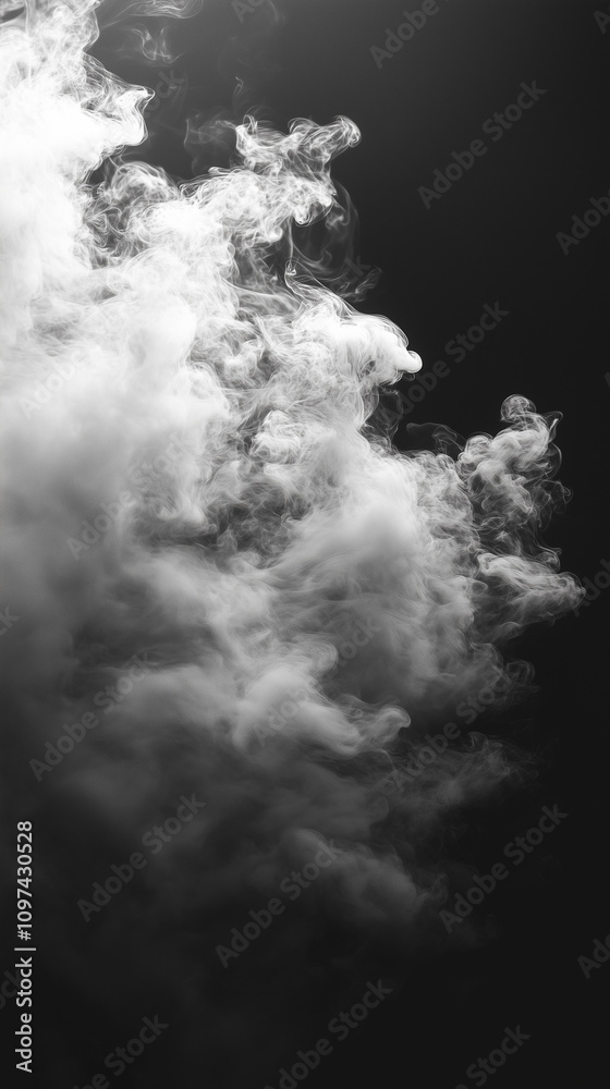 Fototapeta premium Black and white smoke cloud texture background