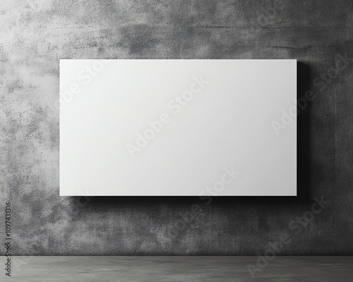 Whiteboard with a sleek aluminum frame placed in a modern meeting room setting Blank canvas on a textured wall background.
