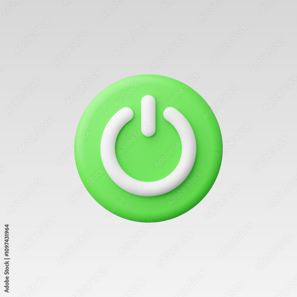 3d Realistic Power button Icon vector illustration 3d Realistic Power button Icon vector illustration