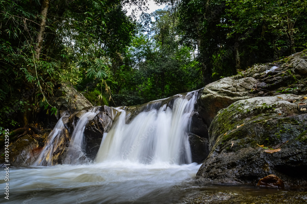 Mae wong waterfall in jungle at Doi Saket chiangmai Northern Thailand,South East Asia Mae wong waterfall in jungle at Doi Saket chiangmai Northern Thailand,South East Asia