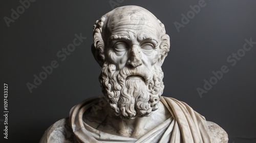Hippocrates of Kos marble statue photo