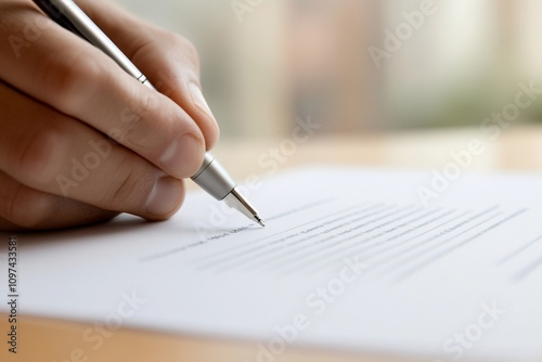 Close-up of a hand signing a document with a pen. (1)