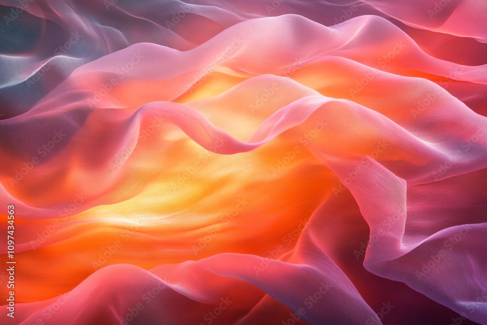Fototapeta premium A vibrant, flowing abstract representation of soft textures and warm colors.