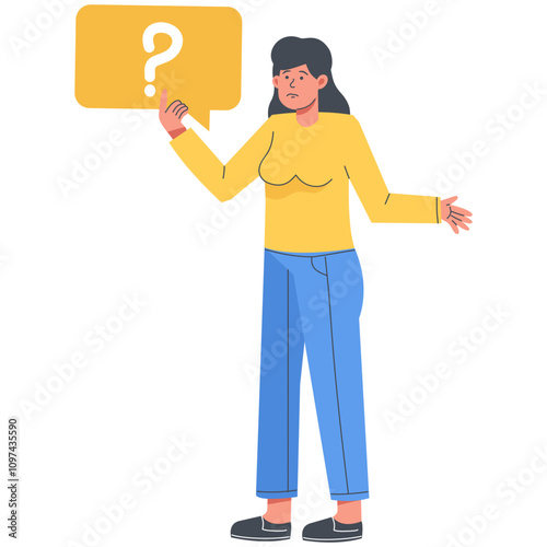 People Asking Question. People Confused. Isolated Vector Character Illustration.