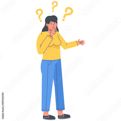 People Asking Question. People Confused. Isolated Vector Character Illustration.