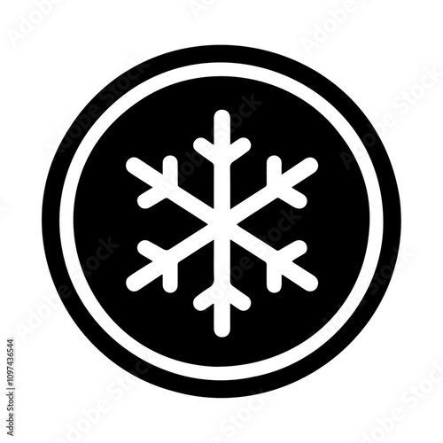 Black silhouette snowball for Merry Christmas vector icon design