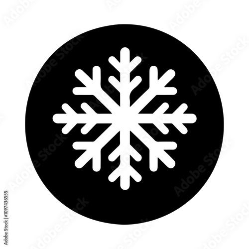 Black silhouette snowball for Merry Christmas vector icon design