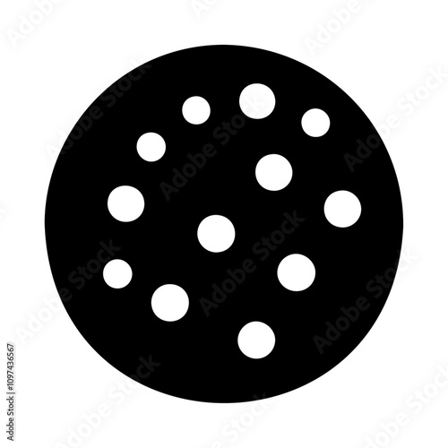 Black silhouette snowball for Merry Christmas vector icon design