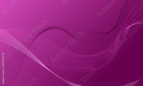 violet purple smooth lines wave curves on smooth gradient abstract background