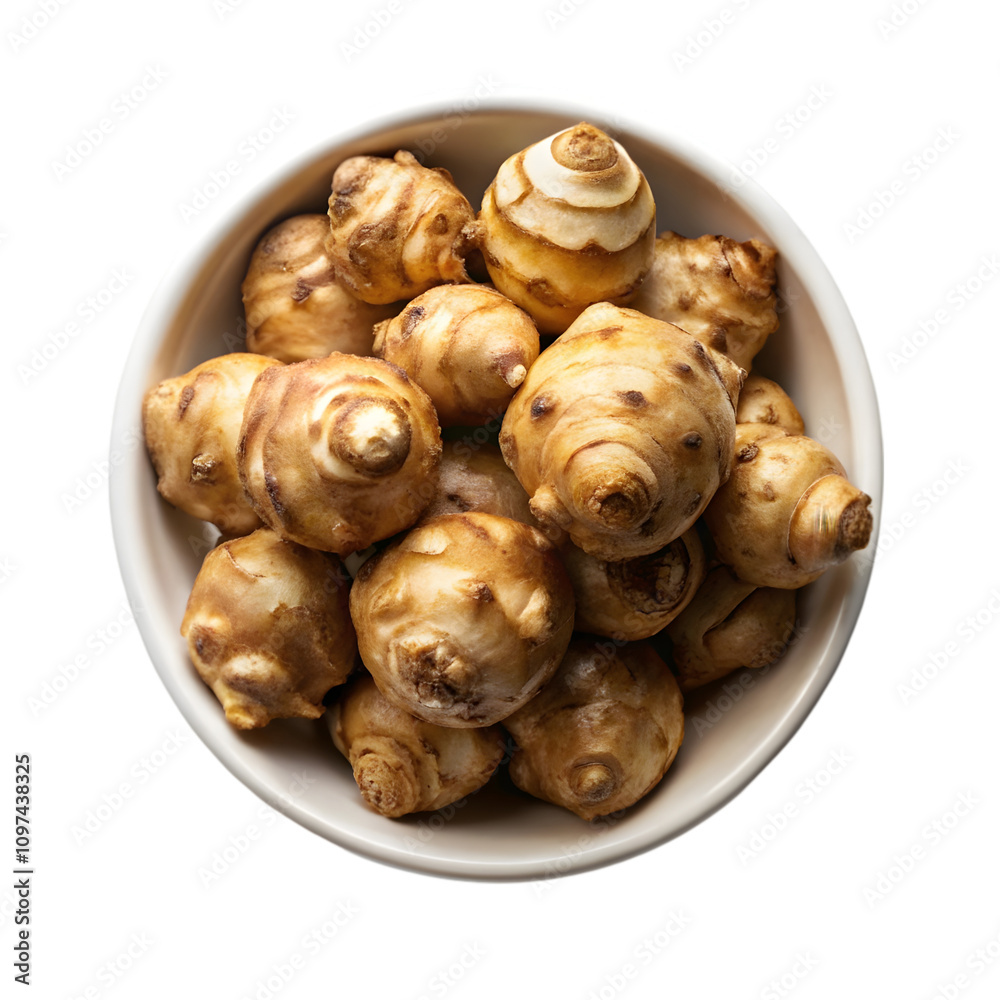 Jerusalem Artichokes isolated on transparent background Jerusalem Artichokes isolated on transparent background