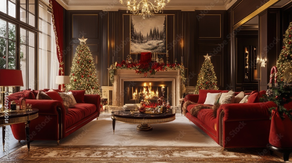 Luxurious Living Room Christmas Decor Festive Elegance Luxurious Living Room Christmas Decor Festive Elegance