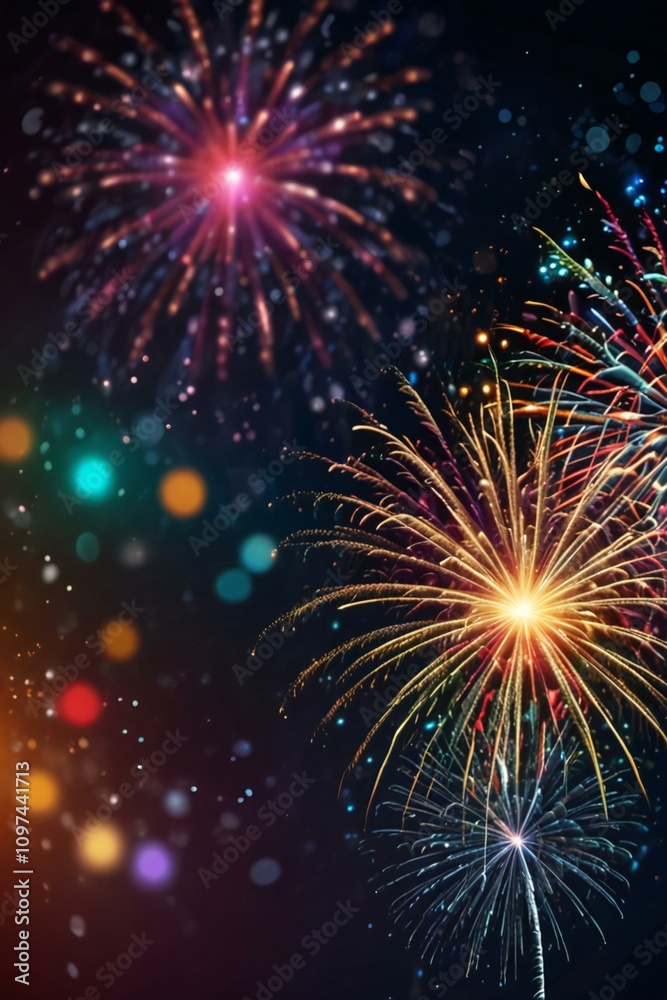 fireworks on the night sky fireworks on the night sky