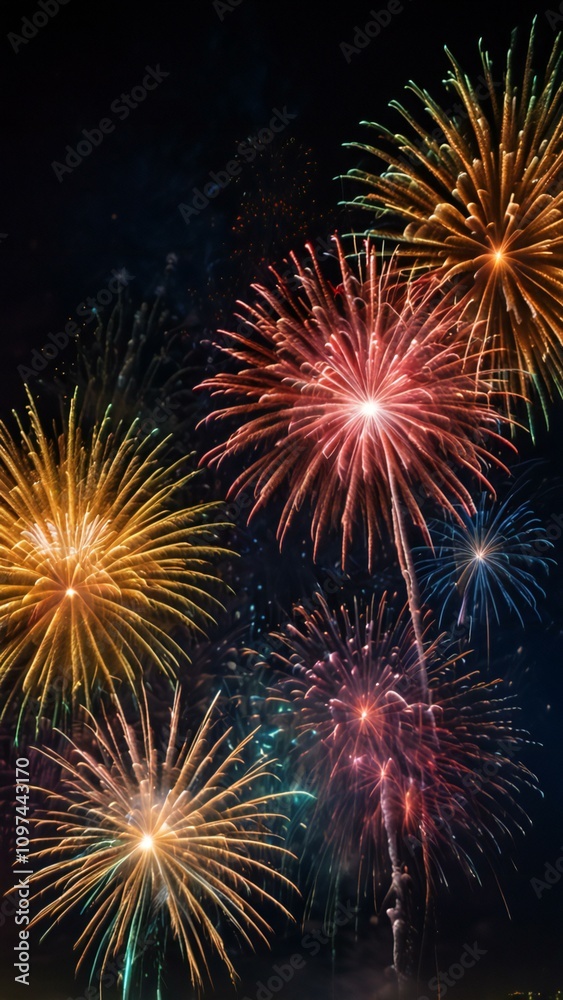 Naklejka premium fireworks in the night sky