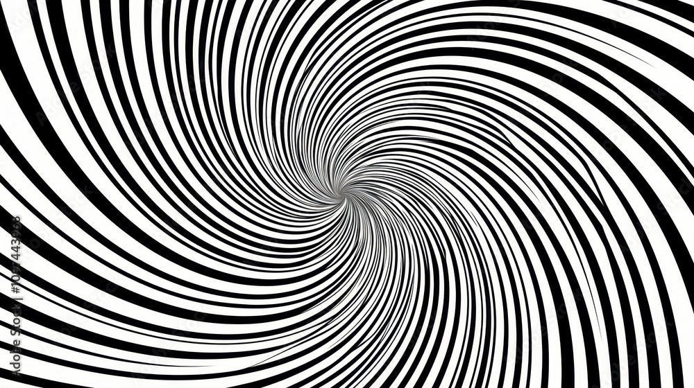 Thick black lines twisting and turning in a hypnotic spiral creating a hypnotic illusion. Thick black lines twisting and turning in a hypnotic spiral creating a hypnotic illusion.