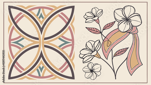 Abstract geometric wall texture pattern design Silk scarf flowers
