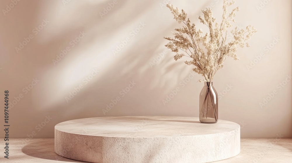 Abstract empty geometric shape podium for product on pastel pink background. Copy space. Abstract empty geometric shape podium for product on pastel pink background. Copy space.