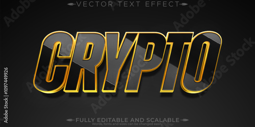 Crypto editable text effect, editable money and currency text style