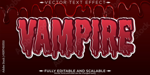 Vampire text effect, editable horror and scary text style