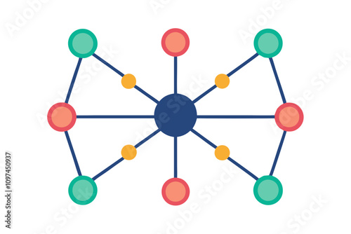 Network Nodes and Connections | isolated silhouette vector illustration on white background