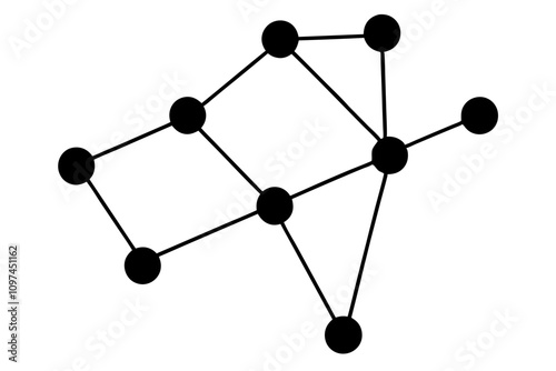 Network Nodes and Connections | isolated silhouette vector illustration on white background