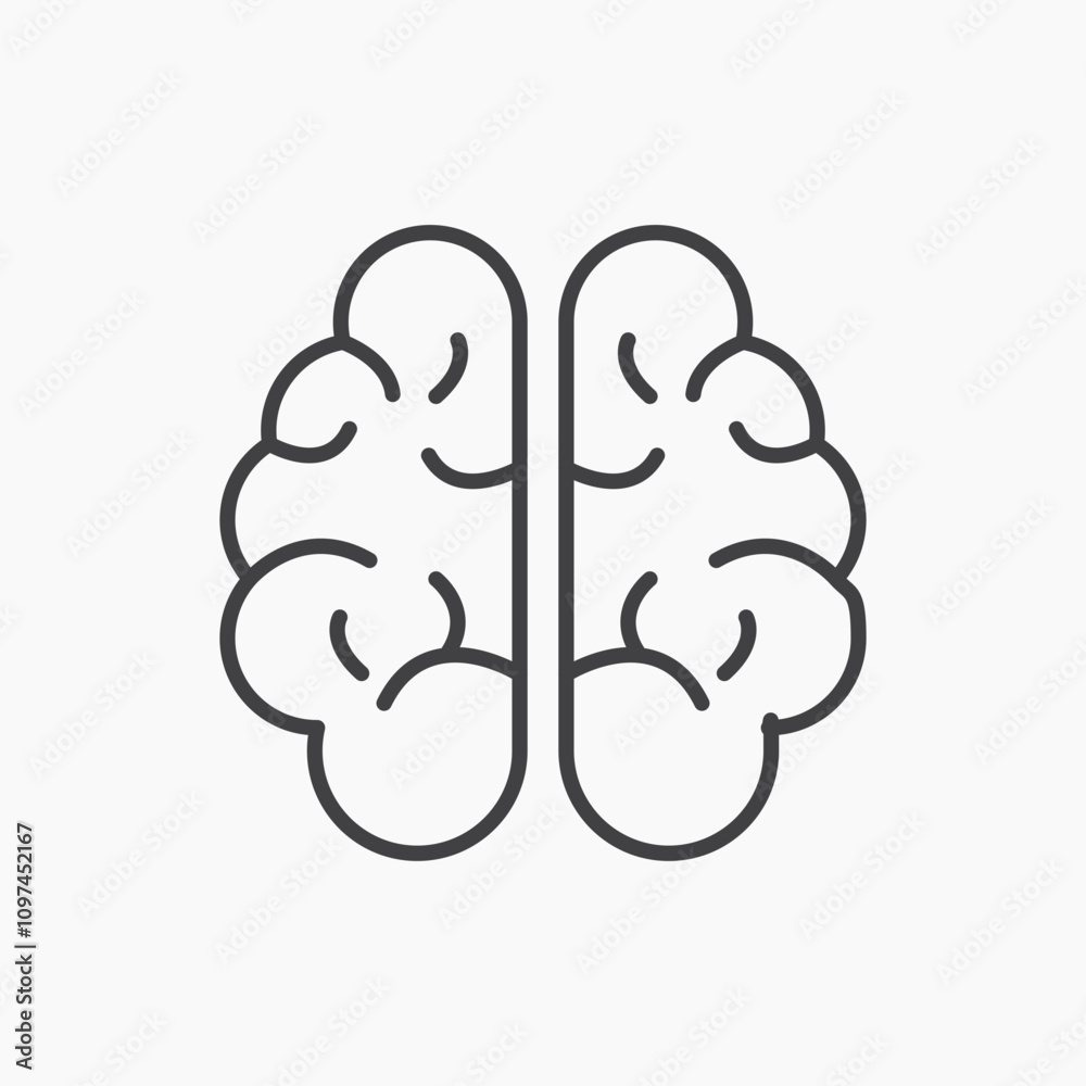 Brain icon isolated on white background Brain icon isolated on white background