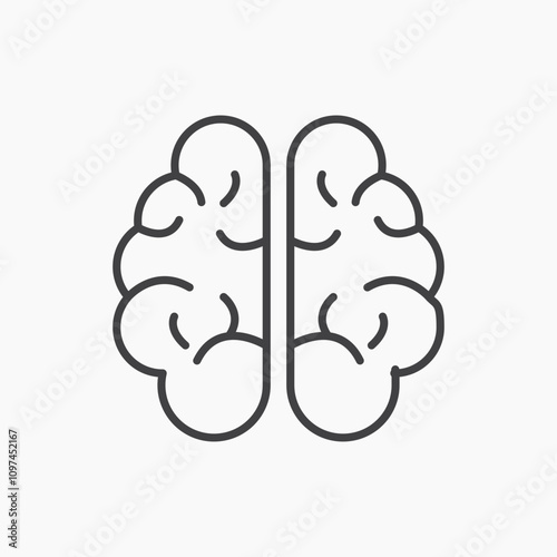 Brain icon isolated on white background