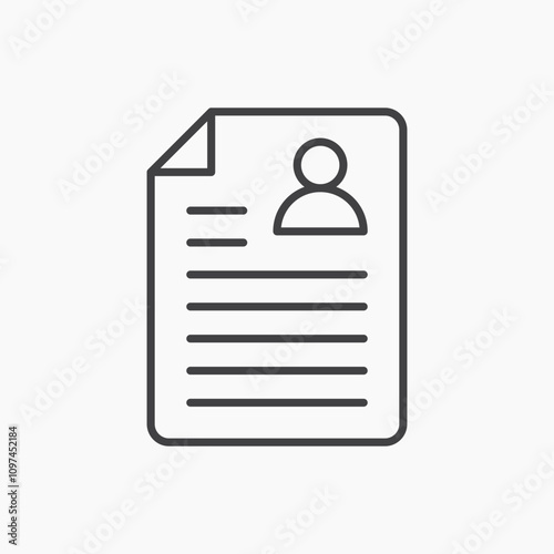 CV icon isolated on white background