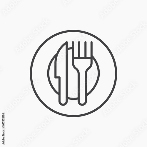 Cutlery icon isolated on white background