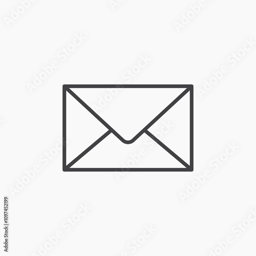 Email button icon isolated on white background